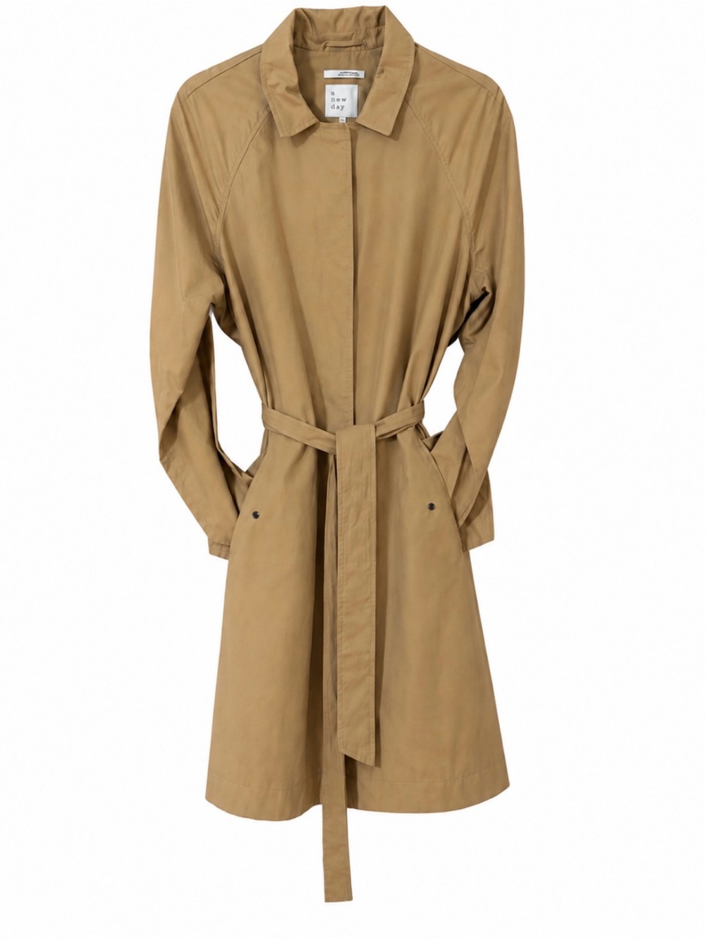 Khaki Belted Trench Coat – Timeless & Lightweight.”
